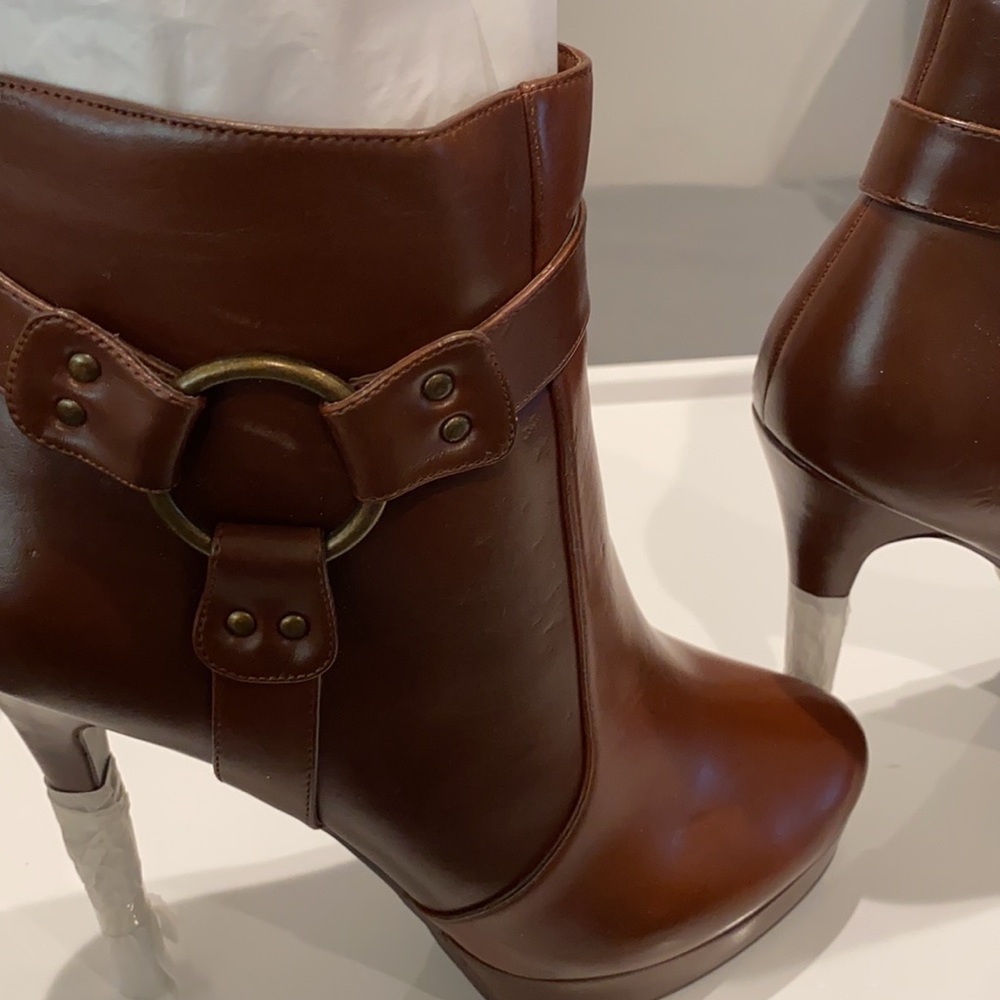 Never worn Charles David cognac ankle boots